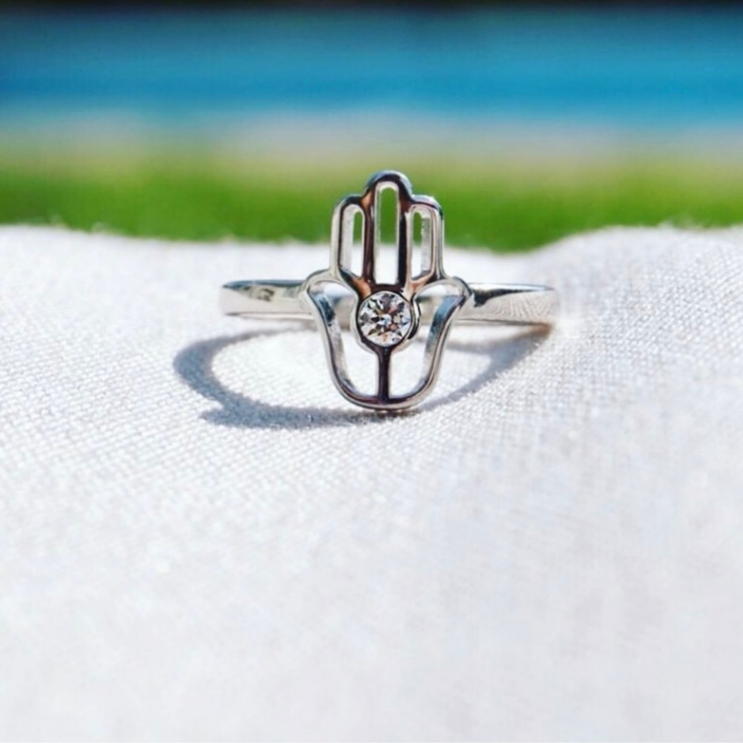 Diamond Hamsa Ring
