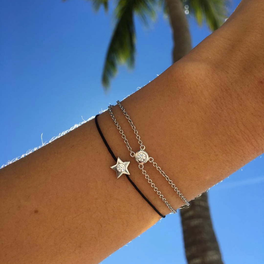 Sterling Silver | Double Chain Diamond Bracelet
