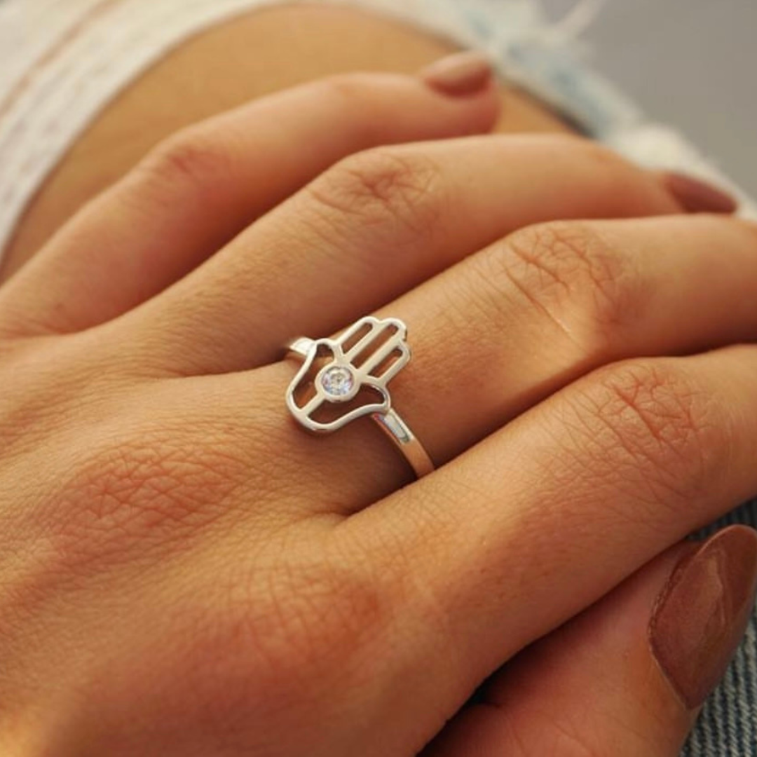 Diamond Hamsa Ring