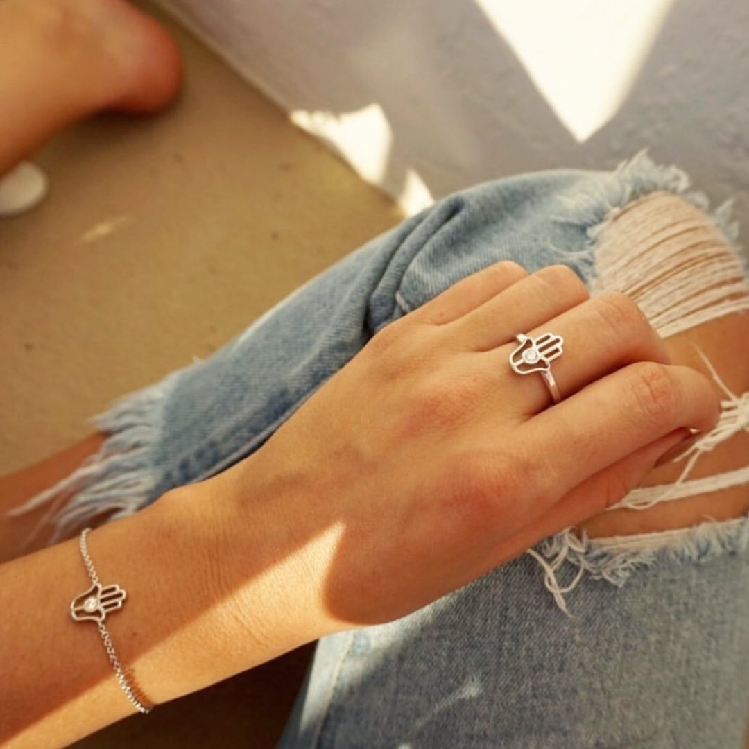 Diamond Hamsa Ring