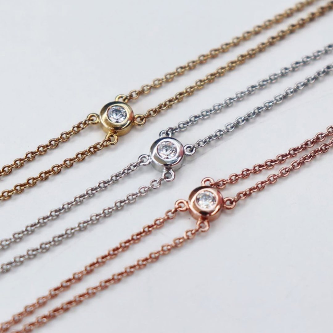 Sterling Silver | Double Chain Diamond Bracelet