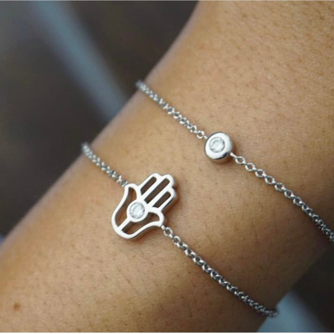 Sterling Silver | Single Chain Diamond Bracelet