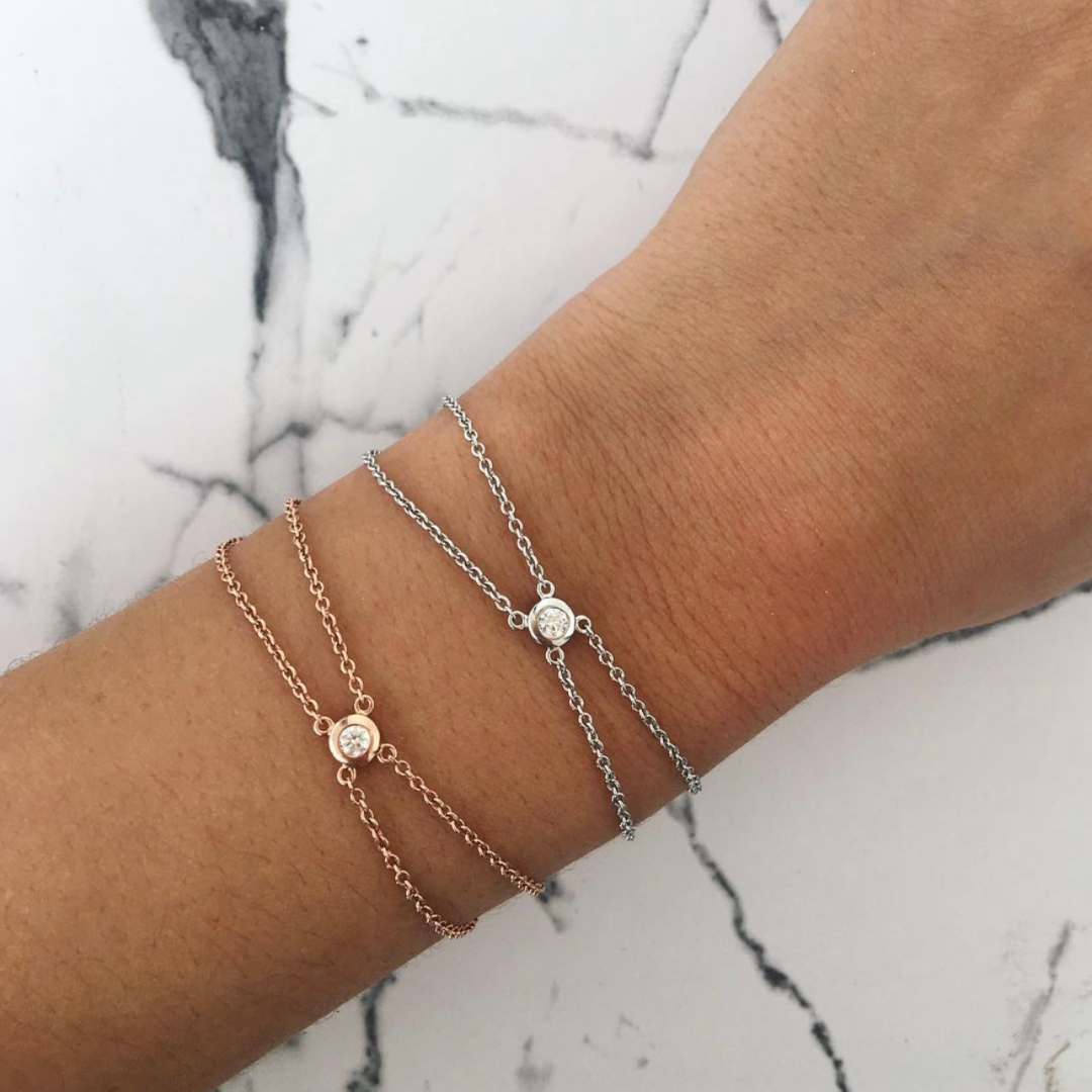 Sterling Silver | Double Chain Diamond Bracelet