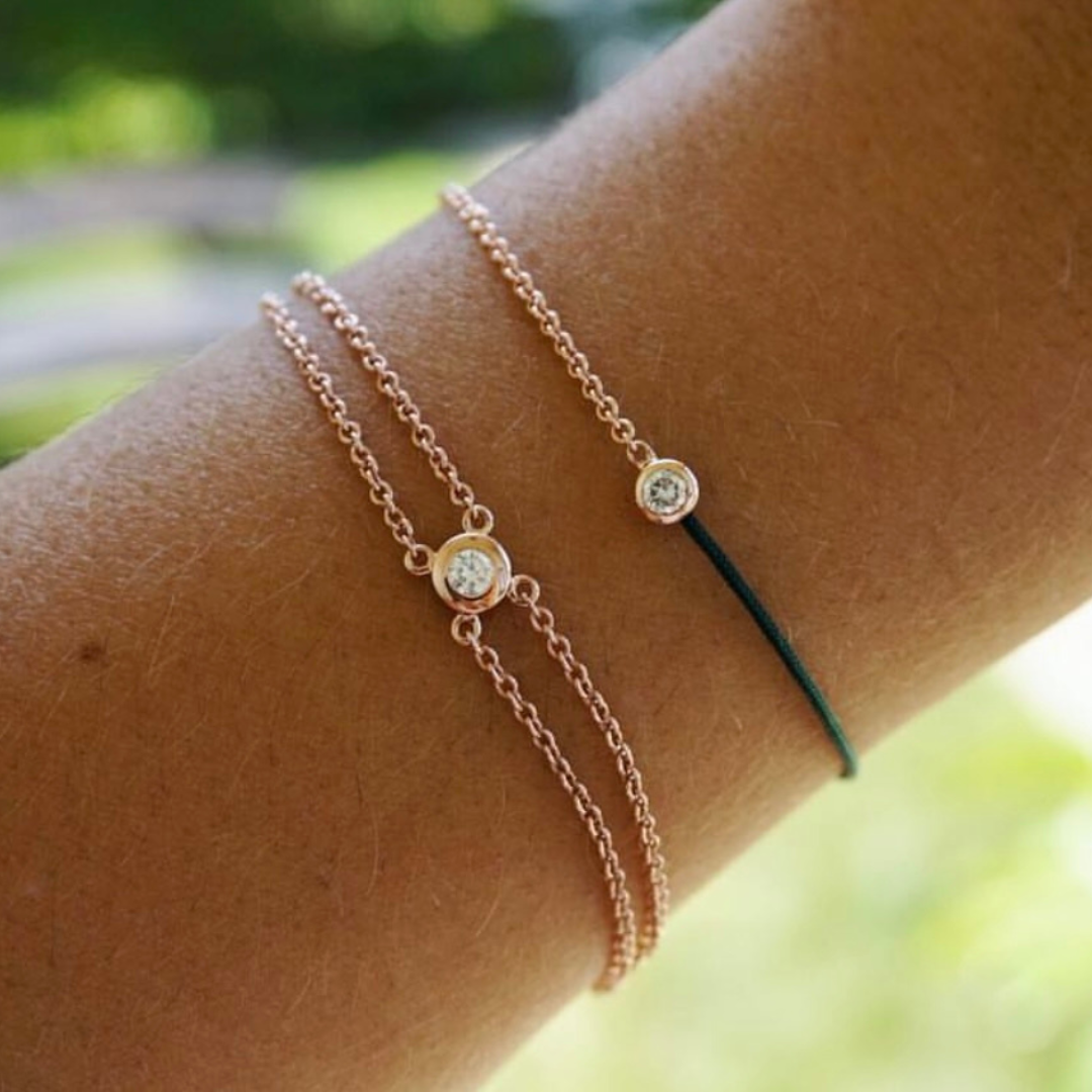 Rose Gold | Double Chain Diamond Bracelet