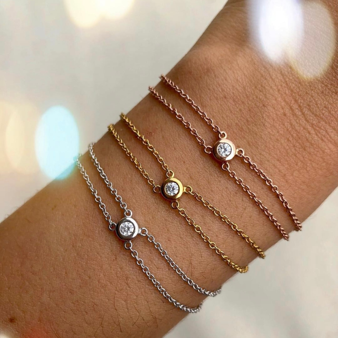 Double R Chain Diamond POP Diamond Jewelry | Double Chain Diamond Bracelet